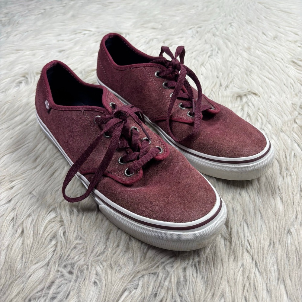 Vans Women's 11 Burgundy Suede Lace Up Low Top Sneakers Skate Classic Urban